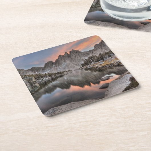 夕べのKearsargeの小尖塔の反射 スクエアペーパーコースター (アングル)