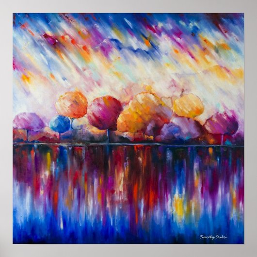 夕べアットレイクキャンバスプリント ポスター (正面)