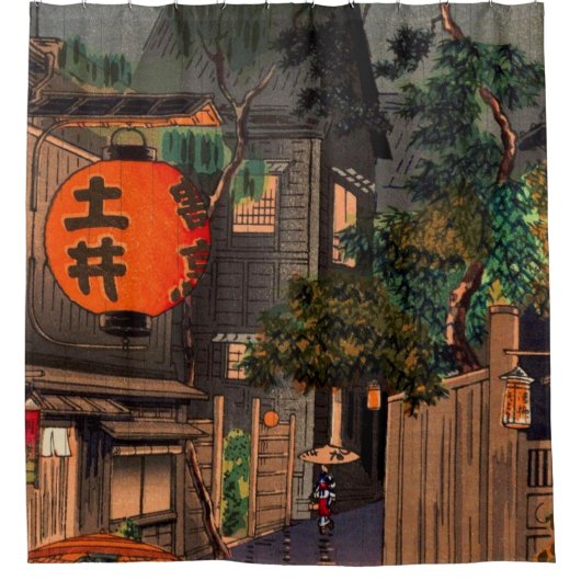 夕べアット牛込by土屋興一 シャワーカーテン (正面)