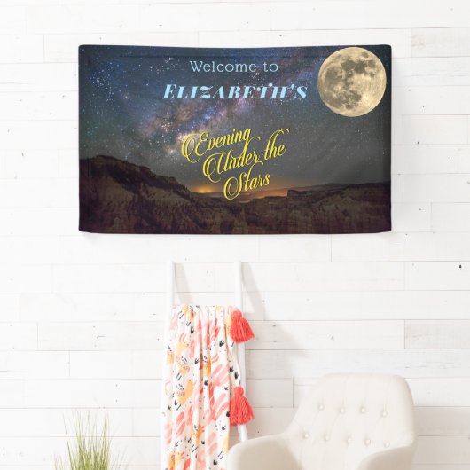 夕べアンダーザスターズフルムーン宇宙 横断幕 (インサイチュ)