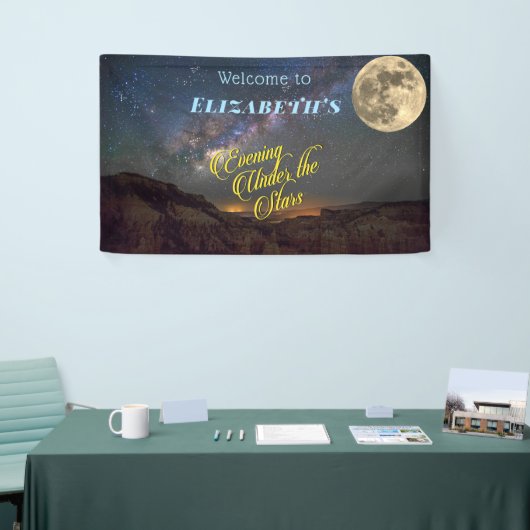 夕べアンダーザスターズフルムーン宇宙 横断幕 (トレードショー)