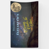 夕べアンダーザスターズフルムーン宇宙 横断幕 (縦)