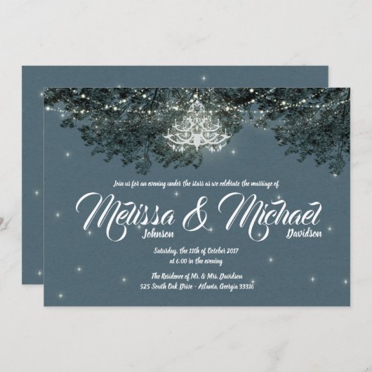 夕べアンダーザスターズ結婚式招待状 招待状 (正面/裏面)