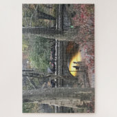 夕べインセントラルパークブリッジニューヨークシティ ジグソーパズル (縦)