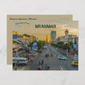 夕べインヤンゴンミャンマービルマ ポストカード (正面/裏面)