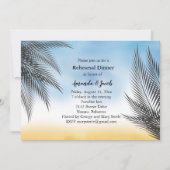 夕べウォーターカラーパーム葉リハーサルディナー 招待状 (正面)