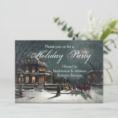 夕べエレガントホリデーパーティーヴィンテージ招待状 招待状 (スタンド正面)