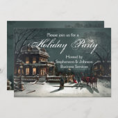 夕べエレガントホリデーパーティーヴィンテージ招待状 招待状 (正面/裏面)