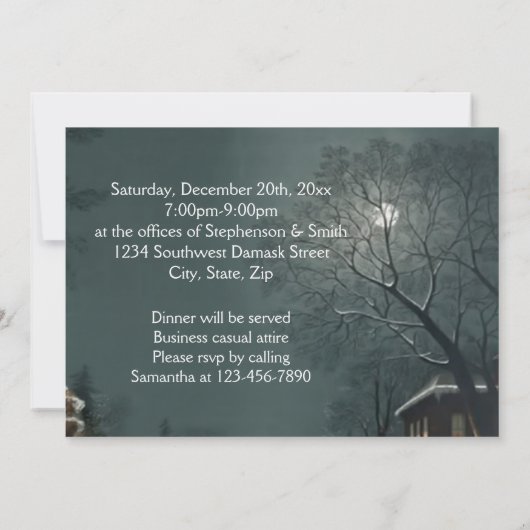 夕べエレガントヴィンテージホリデーパーティー招待状 招待状 (裏面)