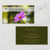 夕べエレガント・ピンク・コスモス・ワイルドフラワー 名刺 (正面/裏面)