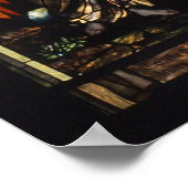 夕べエンジェルのステンドグラス ポスター (角)