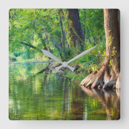 夕べオンサイプレスクリーク スクエア壁時計