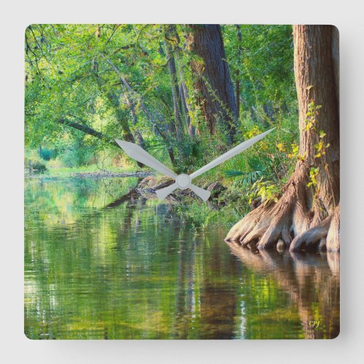 夕べオンサイプレスクリーク スクエア壁時計 (正面)