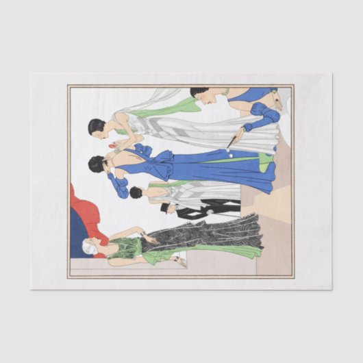 夕べガウン（1932年）ヴィンテージファッション 薄葉紙 (正面)