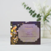 夕べガーデンストリングライトウェディングRSVP 出欠カード (スタンド正面)