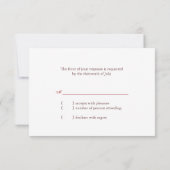 夕べガーデンツリーズモダンウェディングRSVP 出欠カード (裏面)
