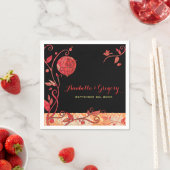 夕べガーデンラブバード結婚ズ スタンダードカクテルナプキン (インサイチュ)