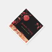 夕べガーデンラブバード結婚ズ スタンダードカクテルナプキン (角)