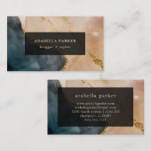 夕べグラ色彩の鮮やかマー| フェイク金ゴールドと中立 名刺 (正面/裏面)