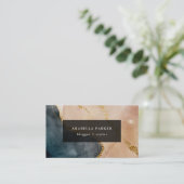 夕べグラ色彩の鮮やかマー| フェイク金ゴールドと中立 名刺 (スタンド正面)