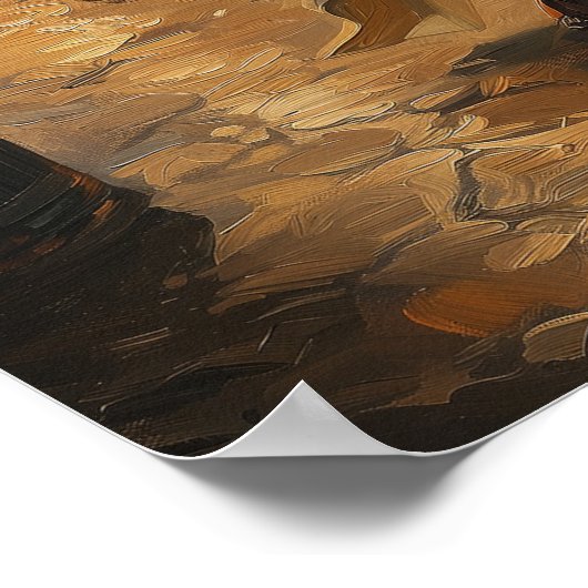 夕べグロースチームパンクストリートロマンチックな水色 ポスター (角)