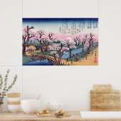 夕べグロー小金井橋、安藤広重 ポスター (キッチン)