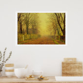 夕べグロー， c.1884 (キャンバス上の油) ポスター (キッチン)