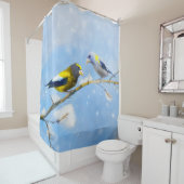 夕べグロ絵画スビーチズ – かわいいオリジナルドッグアート シャワーカーテン (インサイチュ)