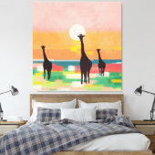 夕べサバンナ散策 キャンバスプリント (インサイチュ (寝室))