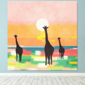 夕べサバンナ散策 キャンバスプリント (インサイチュ (ウッドフロア))