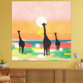 夕べサバンナ散策 キャンバスプリント (インサイチュ (リビング))