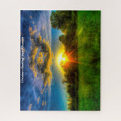 夕べサンセットウィスコンシン。クリスマスの挨拶 ジグソーパズル (縦)