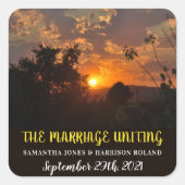 夕べサンセットシー素朴結婚ン スクエアシール (正面)