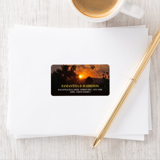 夕べサンセットシー素朴結婚ン ラベル (インサイチュ)