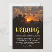 夕べサンセットシー素朴結婚ン 招待状 (正面)