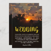 夕べサンセットシー素朴結婚ン 招待状 (正面/裏面)