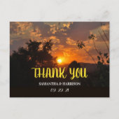 夕べサンセットシ素朴ェン結婚ズ・サンキュー ポストカード (正面)