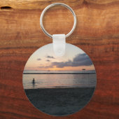 夕べサンセットトロピカルビーチワイキキオアフハワイ キーホルダー (正面)