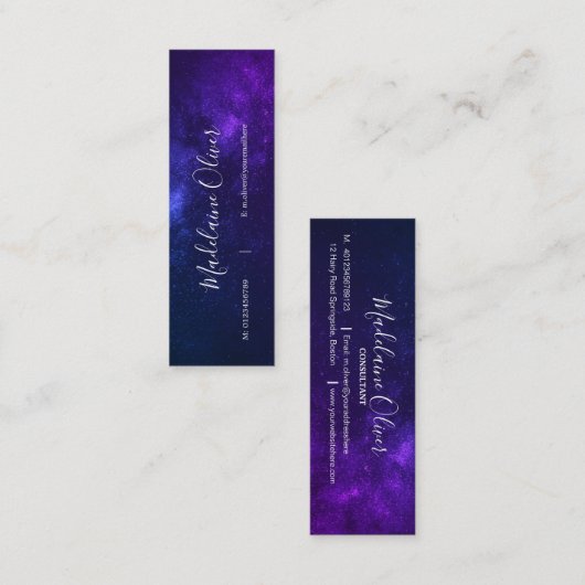 夕べスカイパープルスターエレガントリー スキニー名刺 (正面/裏面)