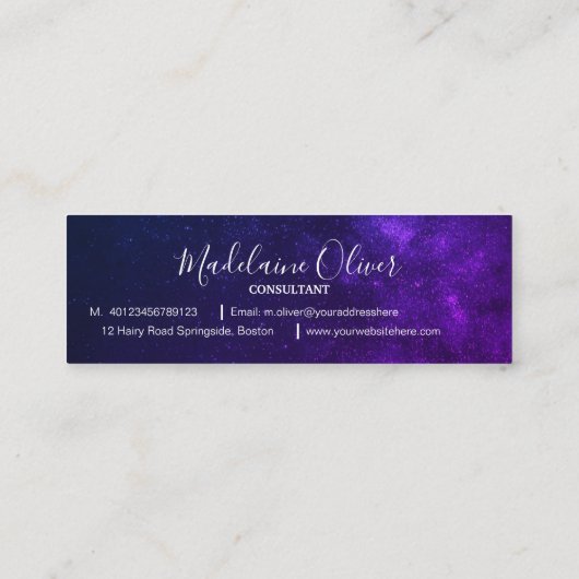 夕べスカイパープルスターエレガントリー スキニー名刺 (裏面)