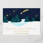 夕べスカイフォイルアクセントクリスマスのホリデーカード 箔招待状 (正面)