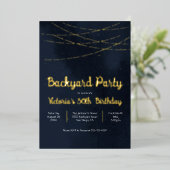 夕べスカイライトストリングバックヤードパーティー 箔招待状 (立ち正面)