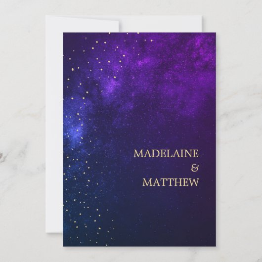 夕べスカイ金ゴールドスターズ結婚パープルズリハーサル 招待状 (裏面)