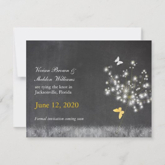 夕べタンデリオンズ結婚式の日付を保存 セーブザデート (裏面)