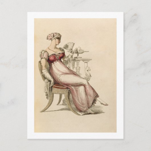 夕べドレスまたはボールガウン、アックからのファッションプレート ポストカード (正面)