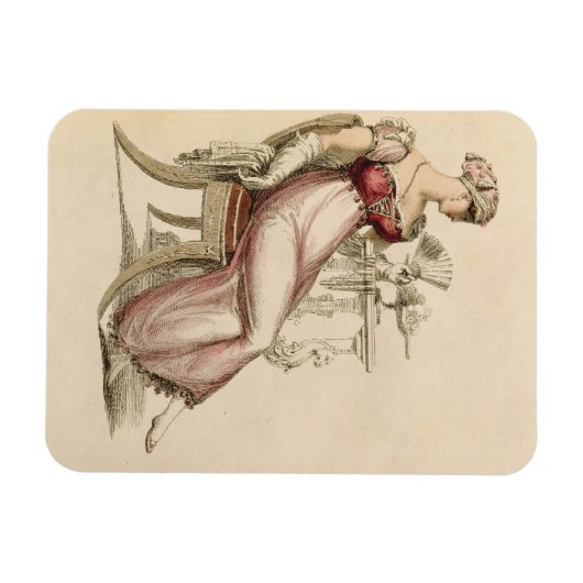 夕べドレスまたはボールガウン、アックからのファッションプレート マグネット (横)