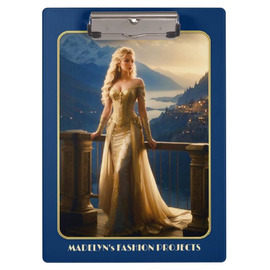 夕べドレスファッションデザイナー クリップボード (正面)