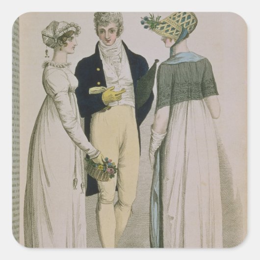 夕べドレス用イラストレーション スクエアシール (正面)