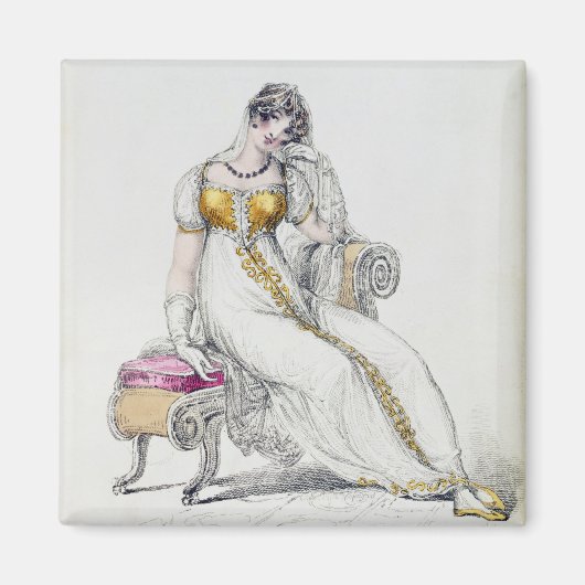 夕べドレ結婚スまたはドレス、ファッションプレート マグネット (正面)