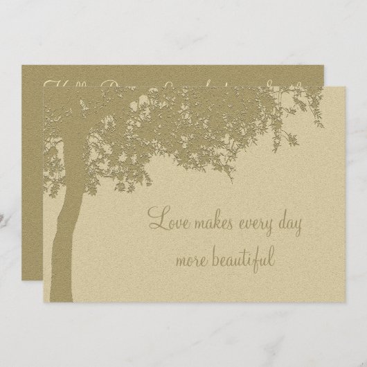 夕べパーソナライズされた披露宴ウェディング招待 招待状 (正面/裏面)